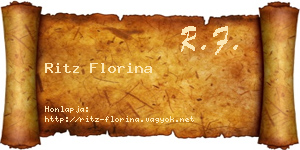 Ritz Florina névjegykártya